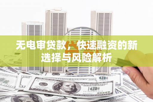 漳县无电审贷款，快速融资的新选择与风险解析
